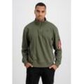 Sweater ALPHA INDUSTRIES "Alpha Industries Men - Sweatshirts X-Fit Half Zip Sweater" Gr. M, grün (dark green) Herren Sweatshirts