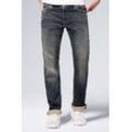 Comfort-fit-Jeans CAMP DAVID Gr. 30, Länge 32, blau Herren Jeans Münztasche mit Ziernaht