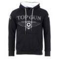 Kapuzenpullover TOP GUN "Defend TG20193010", Herren, Gr. 50 (M), schwarz, Obermaterial: 65% Baumwolle, 35% Polyester, Rundhals, Pullover Hoodie Sweatshirt