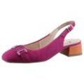 Slingpumps ARA "GRAZ", Damen, Gr. 3,5 (36), pink (pink, orange), Ziegenveloursleder, Glattleder, modisch, Schuhe, Abendschuh, Sommerschuh, Blockabsatz, in abgerundeter Form