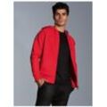 Sweatjacke TRIGEMA "TRIGEMA Sweatjacke mit Kapuze", Herren, Gr. L, rot (vulcano), 70% Baumwolle, 30% Polyester, Basic, Sweatjacken