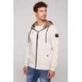 Kapuzensweatjacke CAMP DAVID Gr. 4XL, beige (ecru) Herren Sweatjacken mit Baumwolle