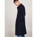 Langmantel TOMMY JEANS "TJM WOOL COAT" Gr. L, blau (schwarz night navy), Herren, Web, Obermaterial: 75% Polyester, 20% Wolle, 5% sonstige Fasern, Mäntel, mit halbgespreizten Kragen