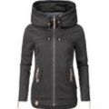 Outdoorjacke NAVAHOO "Wekoo" Gr. S (36), schwarz, Damen, Oberstoff: 100% Baumwolle, Futter: 100% Polyester, Ärmelfutter: 100% Polyester, Jacken, moderner Damen Übergangsparka aus Baumwolle mit Kapuze