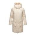 Winterjacke MARIKOO "Nanami", Damen, Gr. L, beige (cream), Obermaterial: 100% Polyester; Innenmaterial: 100% Polyester; Futter&Wattierung: 100% Polyester, Jacken, mit großer Kapuze