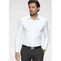 Langarmhemd OLYMP "Luxor 24/Seven modern fit Jerseyshirt", Herren, Gr. 43, N-Gr, weiß, Jersey, Obermaterial: 92% Baumwolle, 8% Elasthan, unifarben, casual, Langarm, Hemden, mit geruchshemmenden Materialeigenschaften