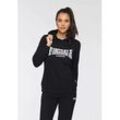 Kapuzensweatshirt LONSDALE, Damen, Gr. XXL (42), schwarz, angeraute Sweatware, Obermaterial: 80% Baumwolle, 20% Polyester. Kapuzenfutter: 80% Baumwolle, 20% Polyester, unifarben, sportlich, Sweatshirts Kapuzenpullover