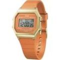 Chronograph ICE-WATCH "ICE digit retro - Small", orange (apricot), Armbanduhren, Damen, Armbanduhr, Quarzuhr, Damenuhr, Silikonarmband, Datum