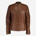 Cognacbraune Lederjacke