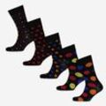 5er-Pack schwarze Socken mit Muster