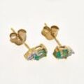 Ohrstecker aus 375er Gold mit Smaragd & Diamanten