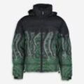 Schwarze Bandana Pufferjacke mit Paisley-Muster