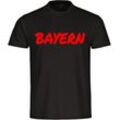 multifanshop Herren T-Shirt - Bayern - Textmarker - Druck rot - Männer