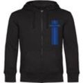 multifanshop Kapuzen Sweatshirt Jacke - Paderborn - Streifen - Druck blau - Sweat