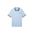 TOM TAILOR Herren Plus - Poloshirt mit Logo Print, blau, Logo Print, Gr. 2XL