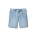 TOM TAILOR Mädchen Jeansshorts mit recycelter Baumwolle, blau, Uni, Gr. 134