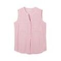 TOM TAILOR Damen Gestreifte ärmellose Bluse, rosa, Gestreift, Gr. 46