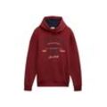 TOM TAILOR Herren Hoodie Sweatshirt mit Logo-Print, rot, Logo Print, Gr. S