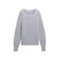 TOM TAILOR DENIM Damen Relaxed Strickpullover, grau, Uni, Gr. XL