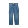 TOM TAILOR Jungen Cargo Jeans mit recycelter Baumwolle, blau, Uni, Gr. 98