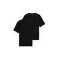 TOM TAILOR Herren Basic T-Shirt im Doppelpack, schwarz, Uni, Gr. XL