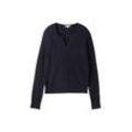 TOM TAILOR Damen Weicher Strick Pullover mit Wollanteil, blau, Uni, Gr. XXL