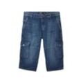 TOM TAILOR Herren Morris Overknee Shorts mit recycelter Baumwolle, blau, Uni, Gr. 31