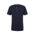 TOM TAILOR Herren Pyjama T-Shirt, blau, Logo Print, Gr. 48/S