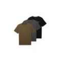 TOM TAILOR Herren T-Shirts im Dreierpack, schwarz, Logo Print, Gr. XXL