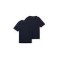 TOM TAILOR Herren T-Shirt im Doppelpack, blau, Uni, Gr. XXXL