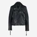 Schwarze Biker-Lederjacke