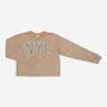 Braunes NYC Sweatshirt mit verkürzter Passform