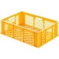 Euro Box Bäcker-Kasten, lebensmittelecht, Inhalt 35,7 L, durchbrochene Version, gelb-orange