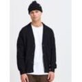 Solid Strickjacke Herren Baumwolle, schwarz