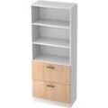 Schrank ULM, mit Hängeregistraturauszügen, 3 OH, H 2004 x B 800 x T 420 mm, Eiche-Dekor