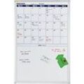 Franken Kalender X-tra!Line VO-18, Monatsübersicht mit Notizfeld, magnethaftend, Ablageschale, B 600 x H 900 mm, Stahl & Aluminium, weiß