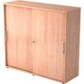 Schiebetürenschrank, 3 OH, B 1200 x T 400 x H 1100 mm, Nussbaum-Dekor