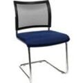 Freischwinger SEAT POINT, Netz, ohne Armlehnen, stapelbar, im 2er-Set, blau