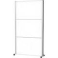 MAUL Stellwandsystem MAULconnecto, 3 Whiteboard-Steckmodule, Klettverbindung, auf Rollen, H 1800 x B 1000 mm, silber