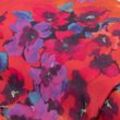 Blusen-Satin "Blumen", orange/pink