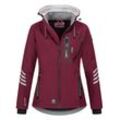 Softshelljacke ARCTIC SEVEN "ASNicolia" Gr. 4XL, rot (bordeaux, grau) Damen Jacken funktionale Outdoorjacke mit abnehmbarer Kapuze