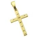 Kreuz-Anhänger FIRETTI "Schmuck Geschenk Gold 333 Halsschmuck Anhänger für Halskette Kreuz" Schmuckanhänger Gr. Gelbgold 333, 0,85 g, goldfarben (gelbgoldfarben) Damen