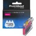 PrintAbout Druckerpatrone kompatibel mit Brother LC-121M - Magenta