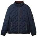 TOM TAILOR Herren Hybrid Jacke mit verstaubarer Kapuze, blau, Uni, Gr. XXL