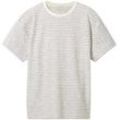 TOM TAILOR Jungen Gestreiftes Oversized T-Shirt, weiß, Gestreift, Gr. 152