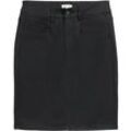 TOM TAILOR Damen Rock mit Coating, schwarz, Uni, Gr. 34