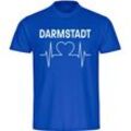 multifanshop Herren T-Shirt - Darmstadt - Herzschlag - Druck weiß - Männer