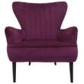 Lounge-Sessel MCW-K37, Cocktailsessel Polstersessel Sessel, Samt (280g/m²) ~ bordeaux