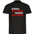 multifanshop Herren T-Shirt - Bayern - Einmal Immer - Druck rot - Männer