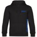 multifanshop Kapuzen Sweatshirt - Darmstadt - Brust & Seite - Druck blau - Hoodie